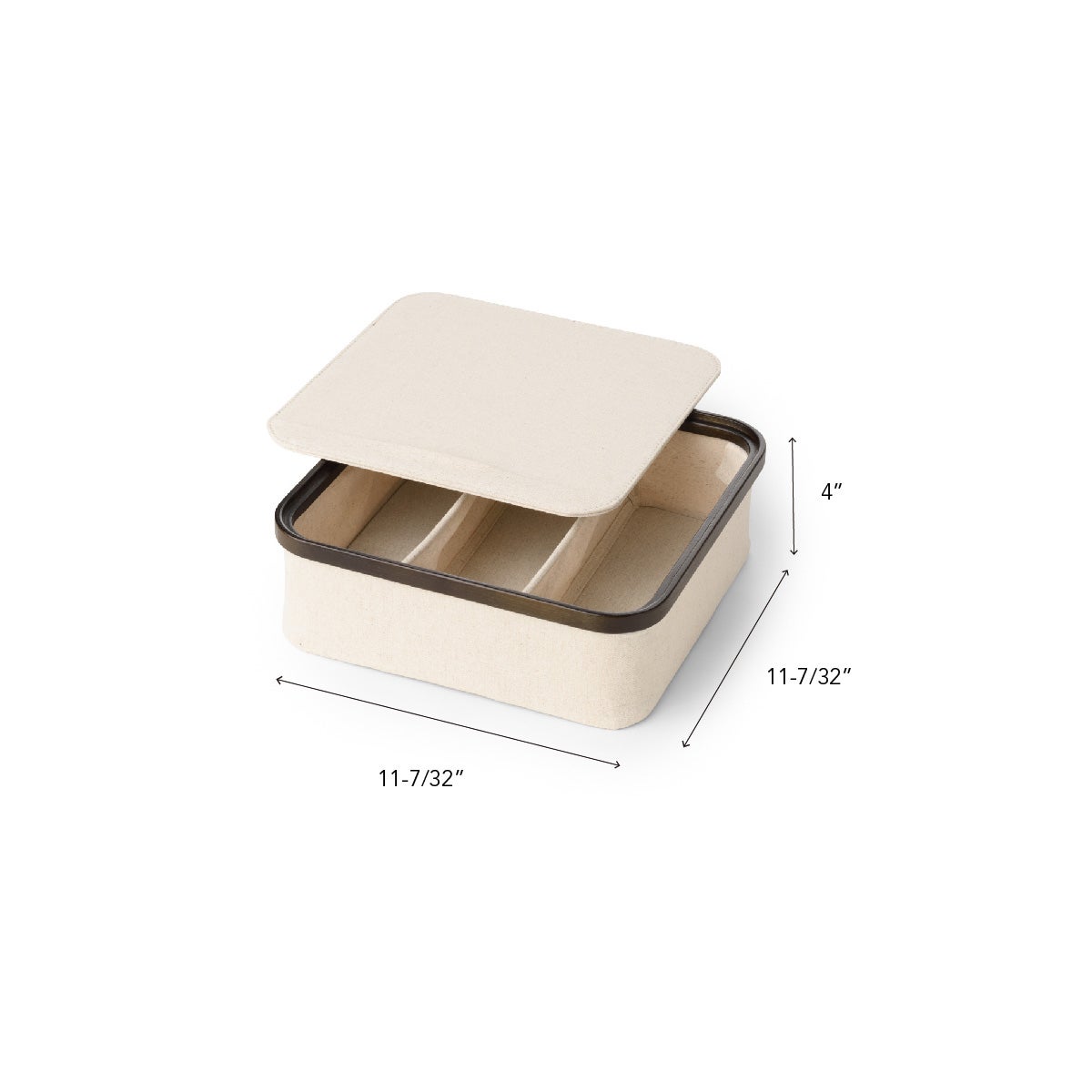 Gudee 3-Section Storage Box With Lid | The Container Store